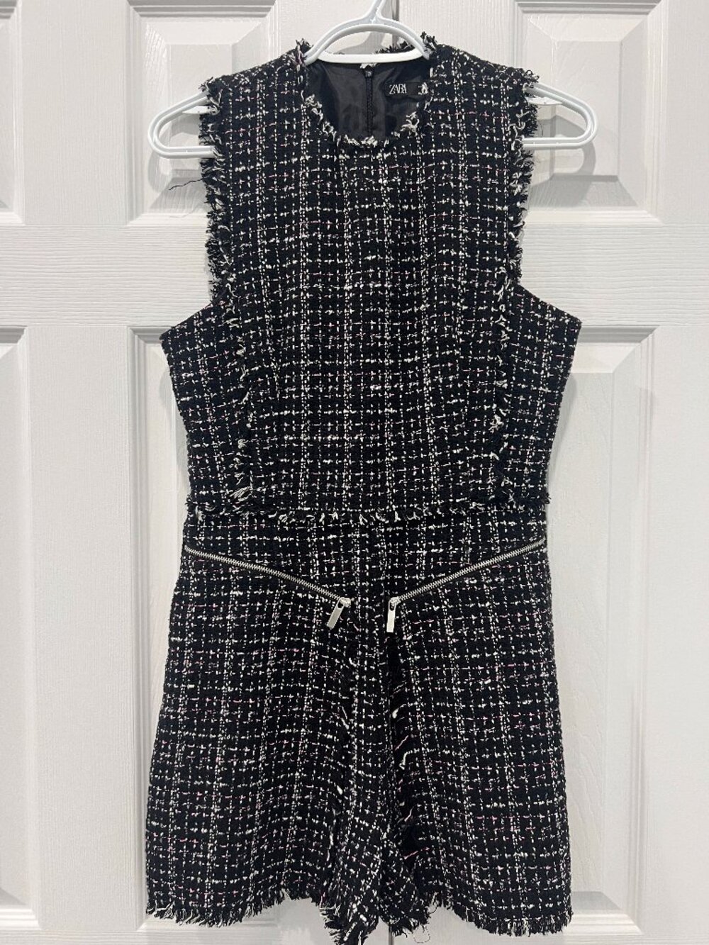 Zara Black Plaid Romper M